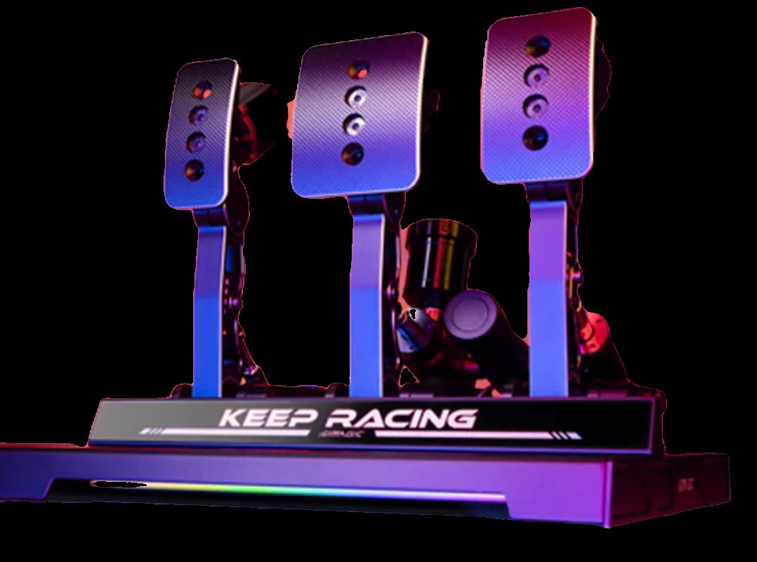 Simagic P1000 load-cell pedals with RGB lighting
